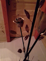 lampe fer forgé fleurs