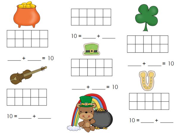 http://www.teacherspayteachers.com/Product/Making-10-St-Patricks-Day-Themed-Recording-Sheet-Ten-Frames-Equations-567732