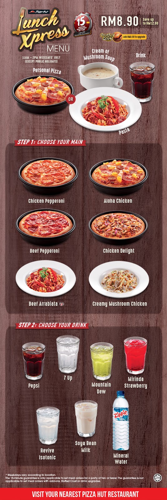 Pizza Hut Lunch Xpress Menu Rm8 90 Up To Rm12 Discount Weekdays 11am 2pm