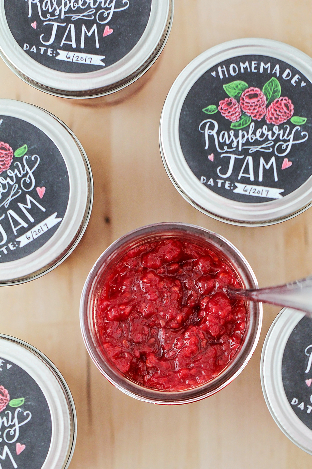 This low sugar fresh raspberry jam has way less sugar than regular jam, but is just as delicious. It's so easy to make, too!