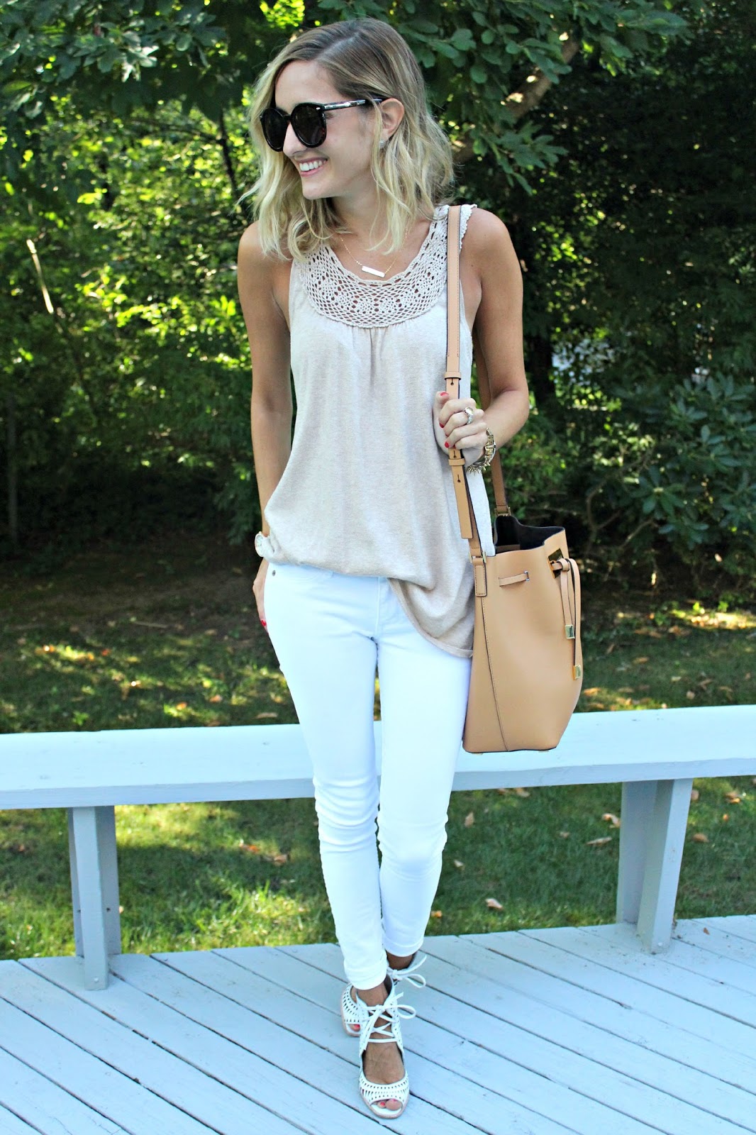neutral colored casual outfit