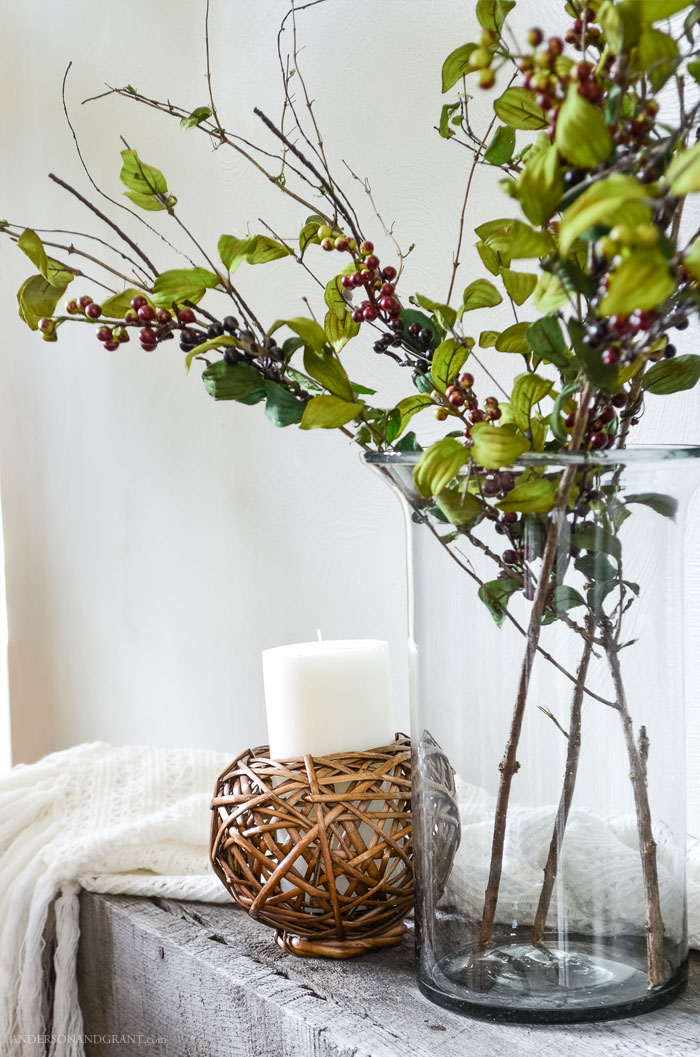 Learn how to transform faux flowers, leaves, and berries into realistic looking branches  to use for decorating your home.  Tutorial at www.andersonandgrant.com
