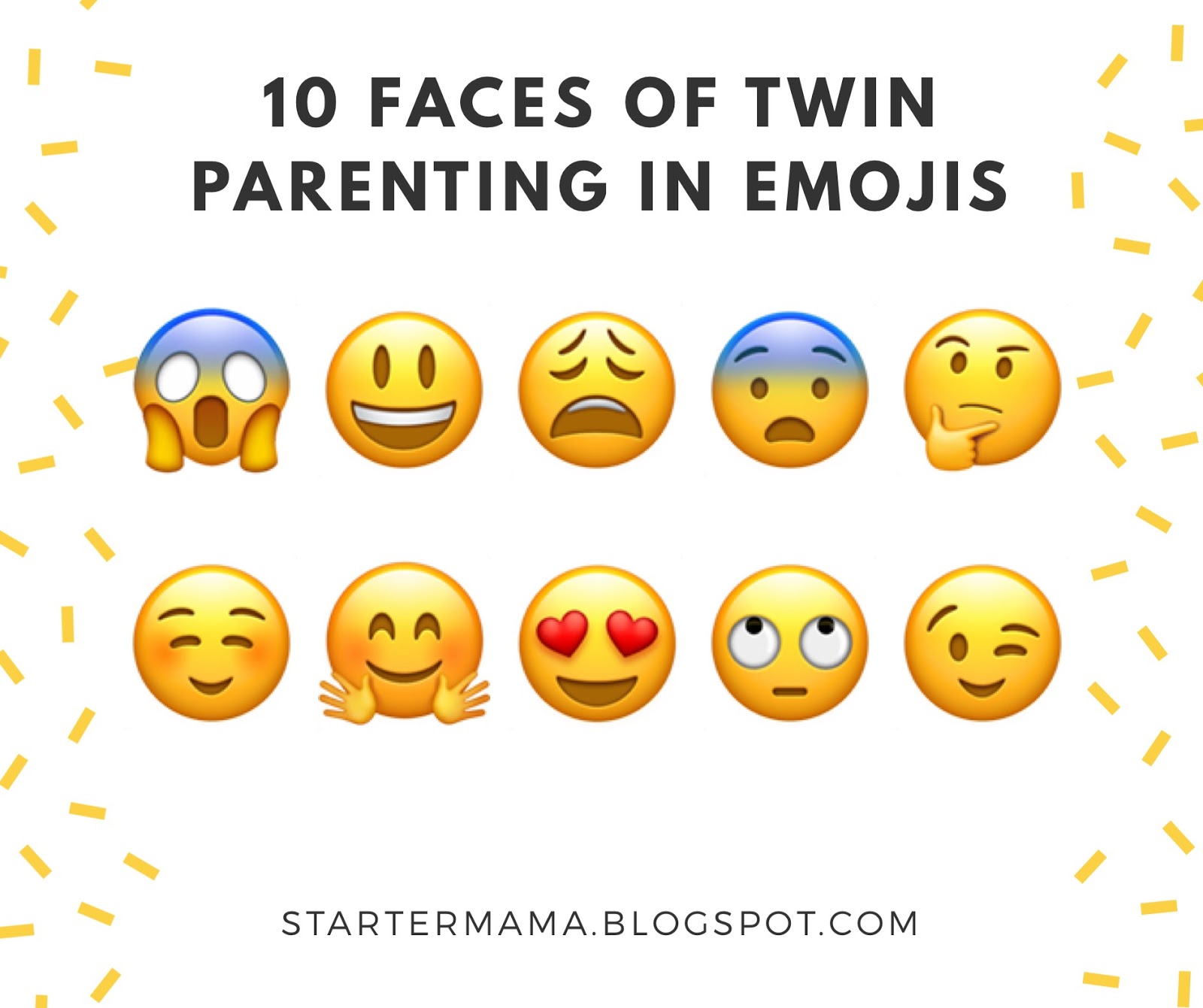 10 Faces of Twin Parenting in Emojis Starter Mama