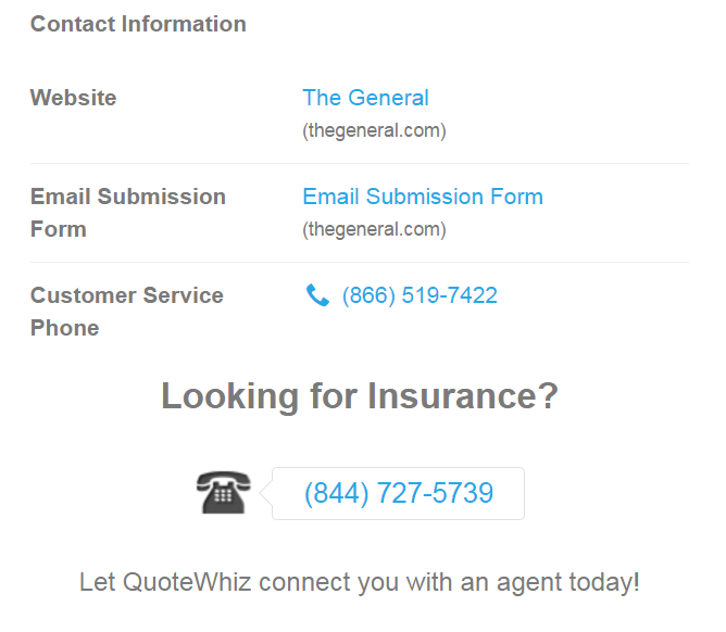 The General insurance Company Website, Email, Customer Services, Agent Contact info and logos ...