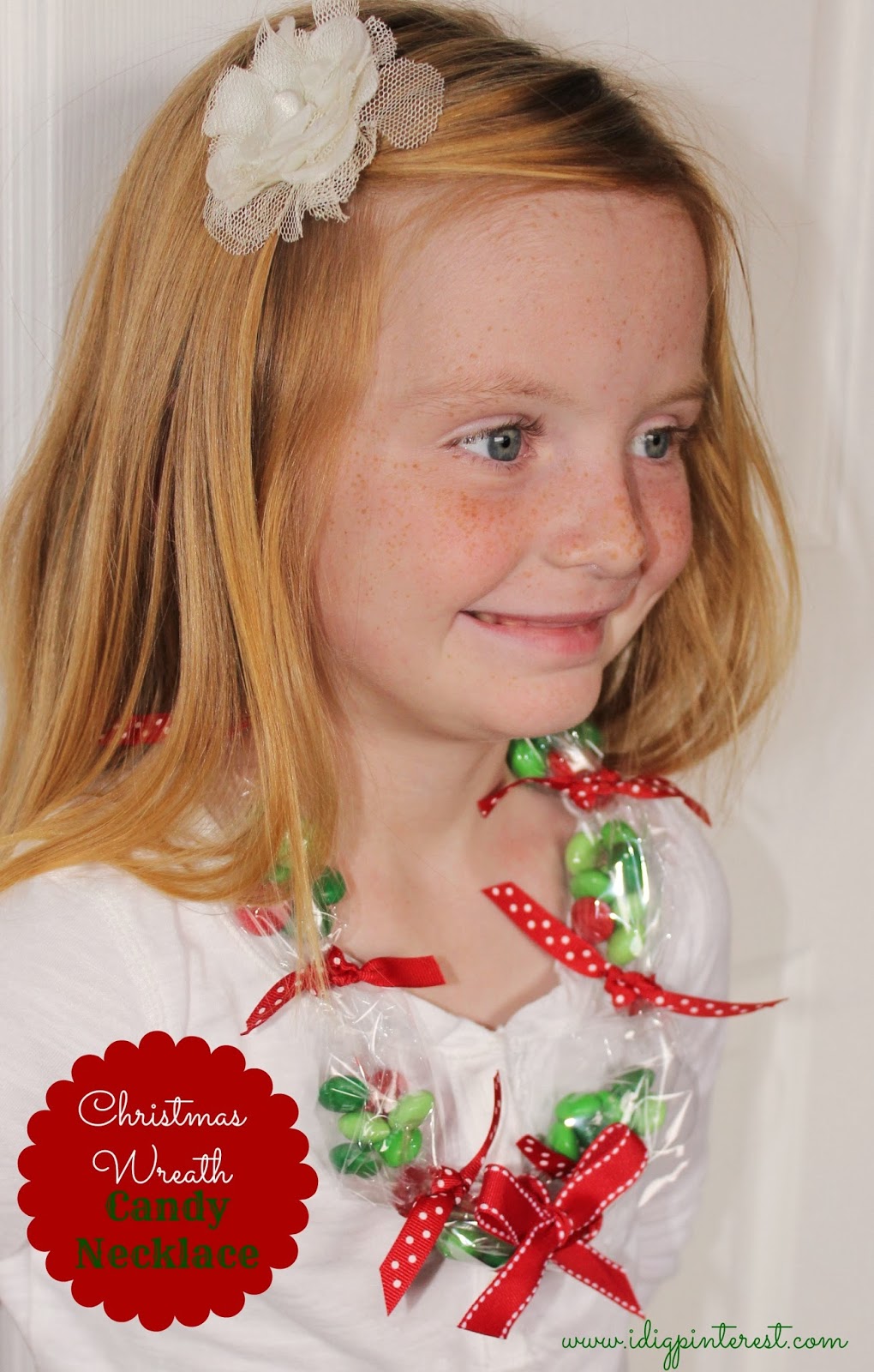 Christmas Wreath Candy Necklace Kids' Craft I Dig Pinterest
