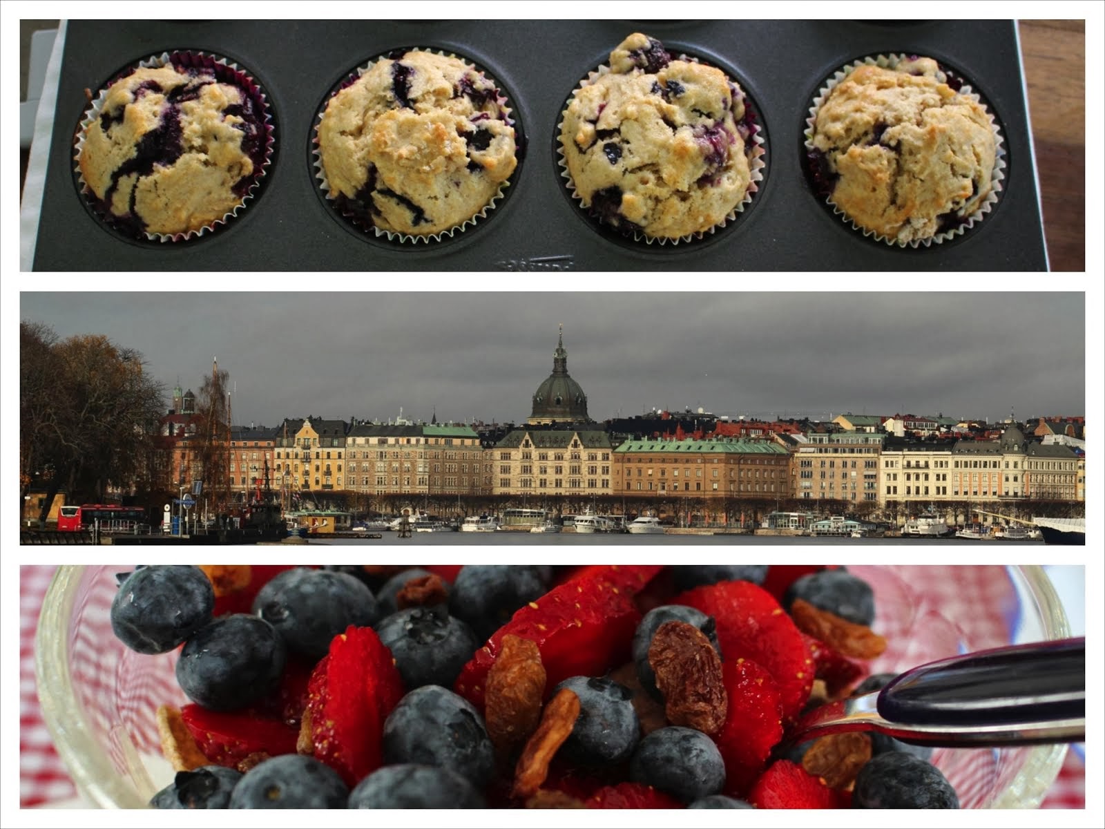 muesli, Stockholm och blåbärmuffin