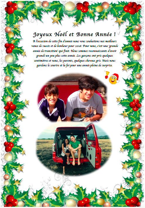 Joyeux Noël et Bonne Année 2016