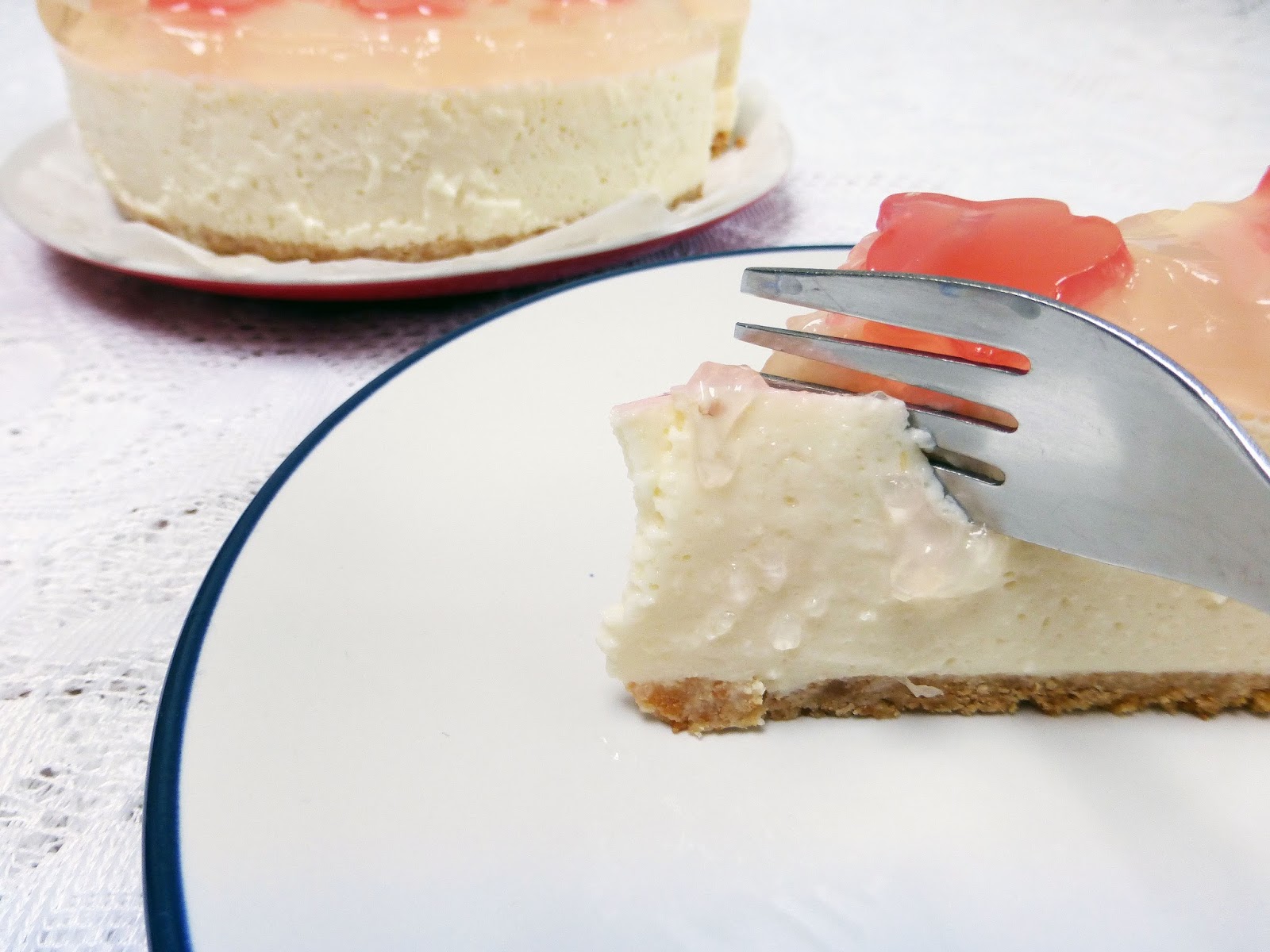 Rare Namazake Tofu Cheesecake with Lychee and Rose Jelly Recipe