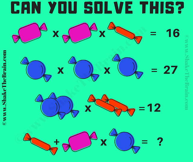 Picture Maths Number Puzzle and Answer for School Students