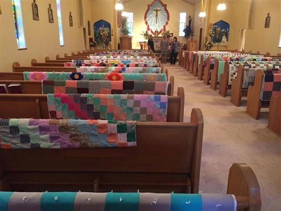 Family Decorated The Church With Their Grandma's Beautiful Quilts To Honor Her Memory At Her Funeral