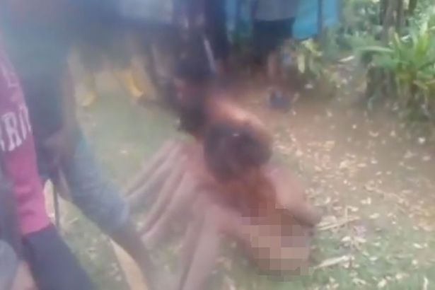 Four Women Accused Of Witchcraft Are Stripped Tied Up And Burned By