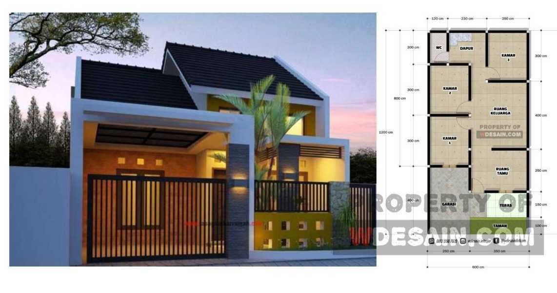 Rumah Minimalis 6x12 Tampak Depan 3 Kamar tidur - DESAIN RUMAH MINIMALIS