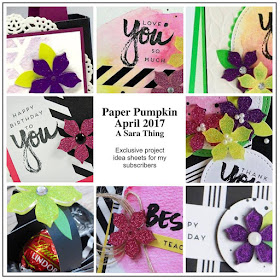 Exclusive project idea sheets for my Paper Pumpkin Subscribers ~ April 2017 Paper Pumpkin A Sara Thing ~ www.juliedavison.com