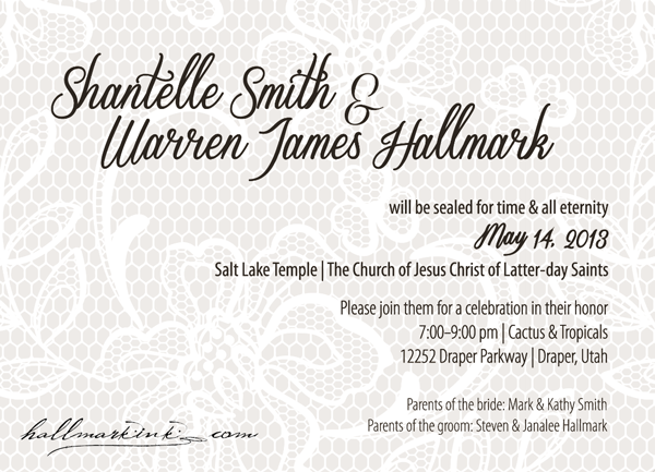 W&S wedding invitation by HallmarkInk.com
