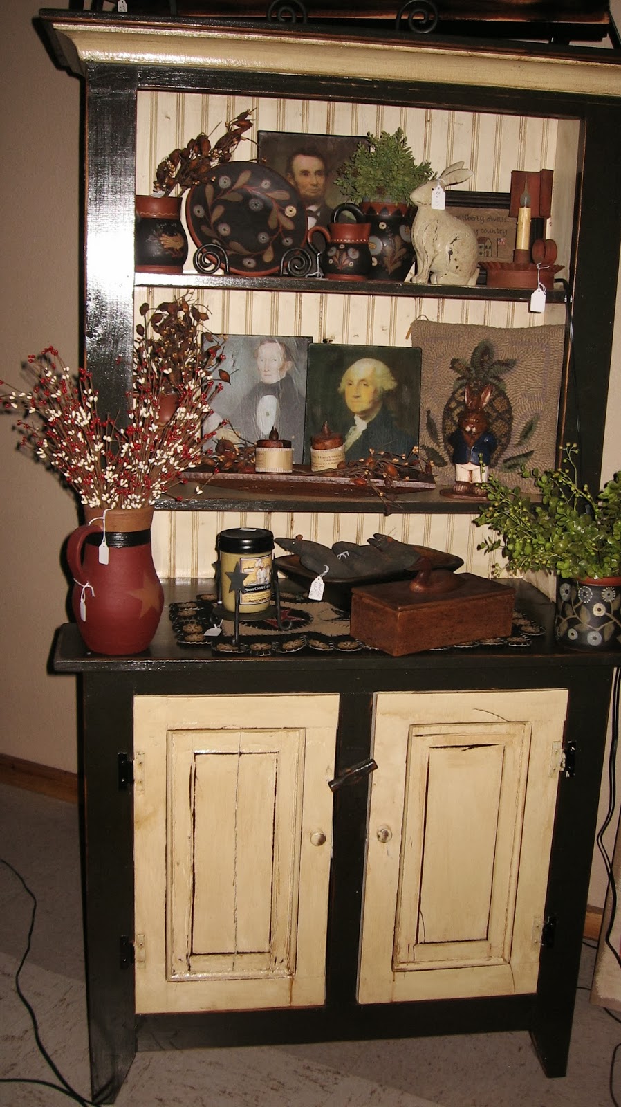 Country Freckles Primitive  cabinets  on sale