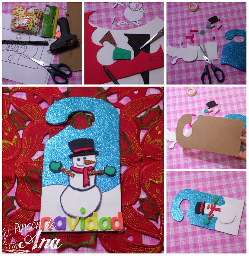Letrero navideño para la puerta