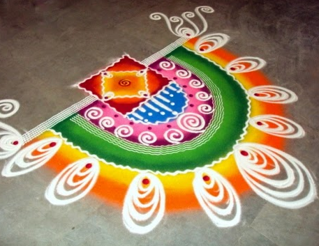 Diwali Rangoli 2018 Designs Images | Latest Free Hand Rangoli Desings