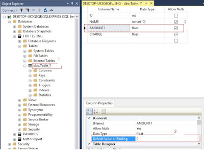 How to configure Column default value in SQL Server in design View.