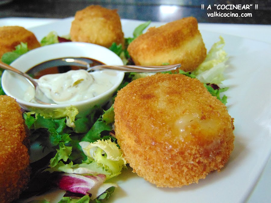 Aperitivo de queso de cabra rebozado