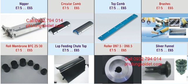 Phụ t&ugrave;ng m&aacute;y chải kỹ -Comber machine cho c&aacute;c h&atilde;ng m&aacute;y: Saurer, Jingwei, Trutzschler, Rieter, Crosrol, Marzoli 