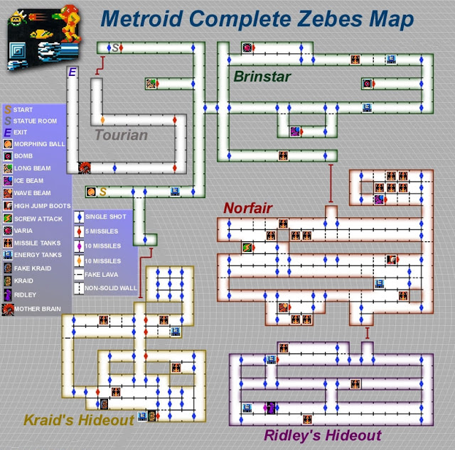 Map Metroid NES
