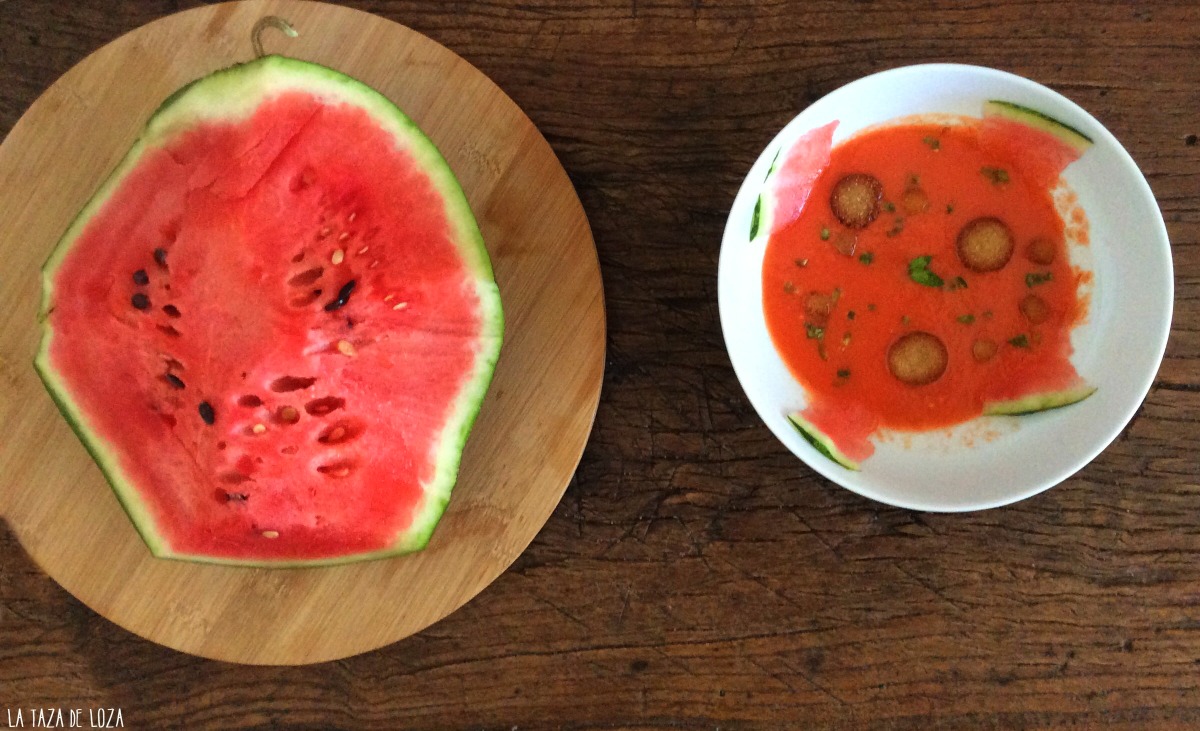 Gazpacho de sandia y fresas