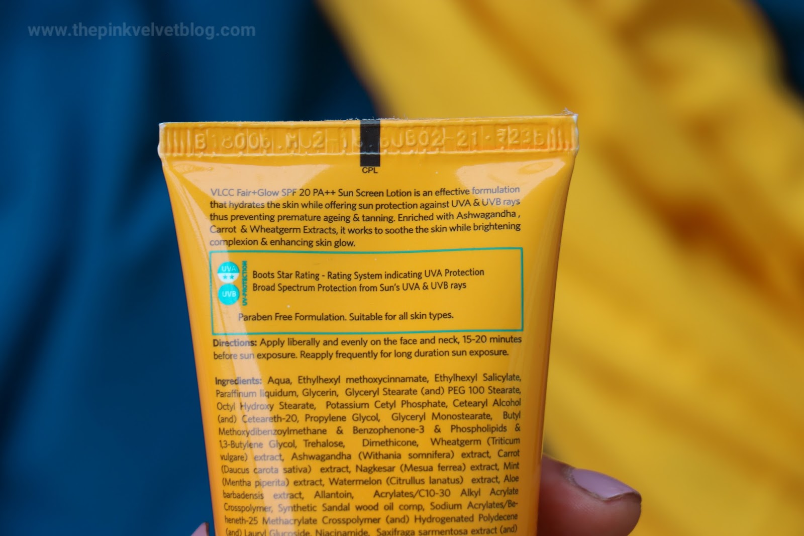VLCC Fair + Glow ParabenFree Sunscreen Lotion SPF 20 PA++ Review The