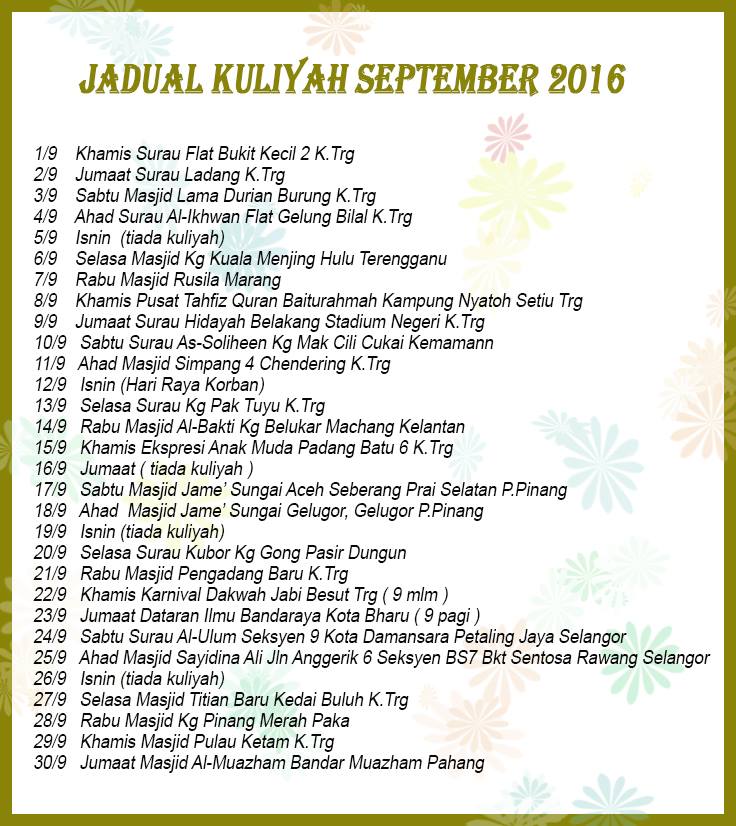 Jadual-Kuliah-Ustaz-Azhar-Idrus-September-2016