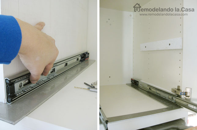 measuring slides in cabinet