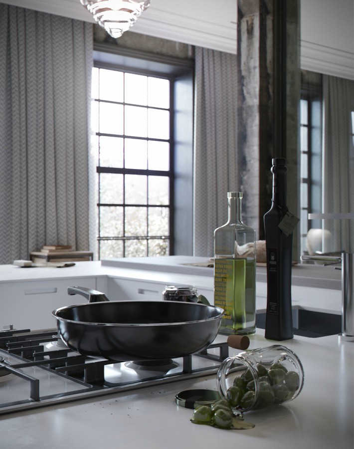 Proyecto 3D para un loft industrial