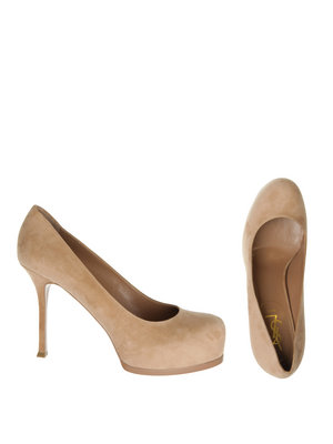 EMM (pronounced EdoubleM): YVES SAINT LAURENT Tribtoo Pumps in Nude Suede