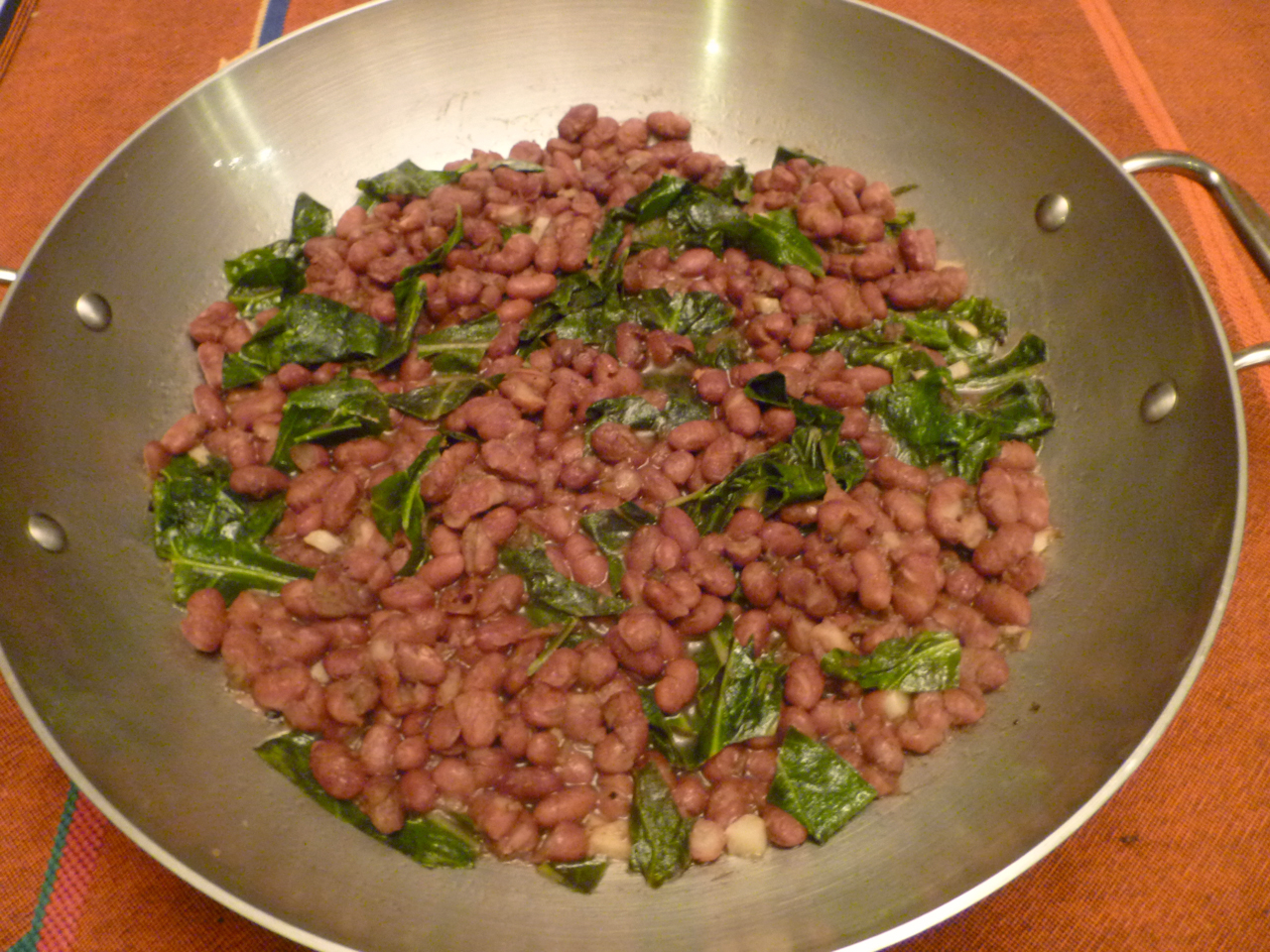 Fairmount Neighborhood Farmers Market Cranberry Beans and Collard Greens
