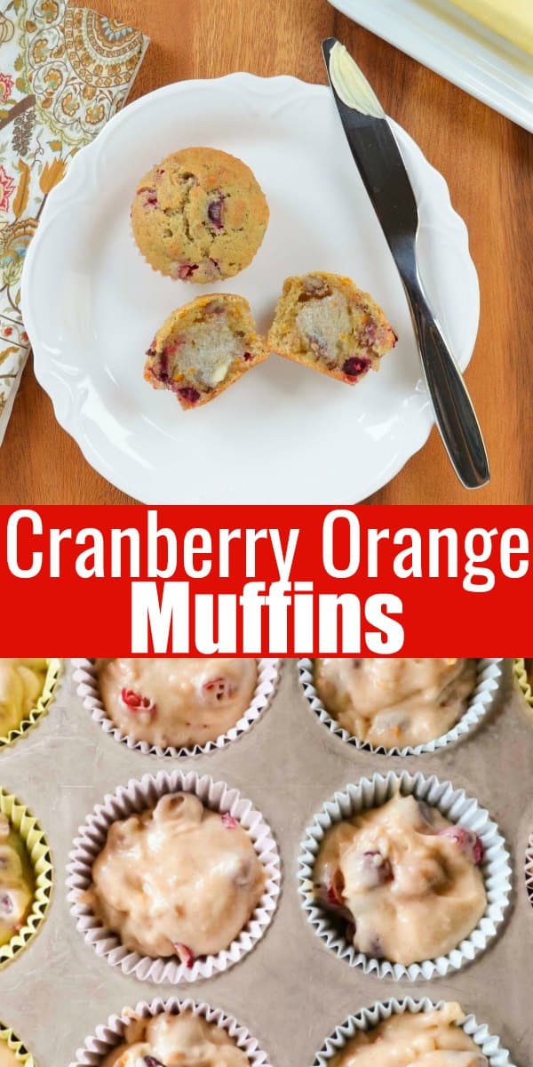 Orange Cranberry Muffins recipe from scratch. An easy moist muffin perfect for Christmas morning, brunch, or breakfast from Serena Bakes Simply From Scratch.