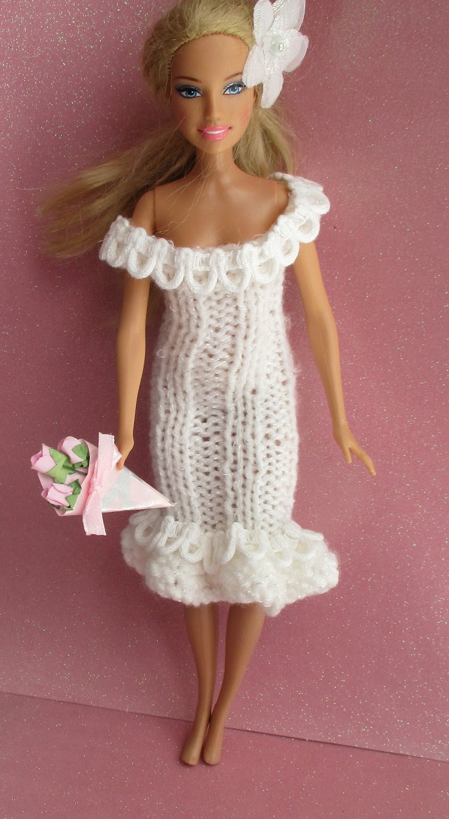 Taffy Lass Knits: Glamour Wedding Dress for Barbie
