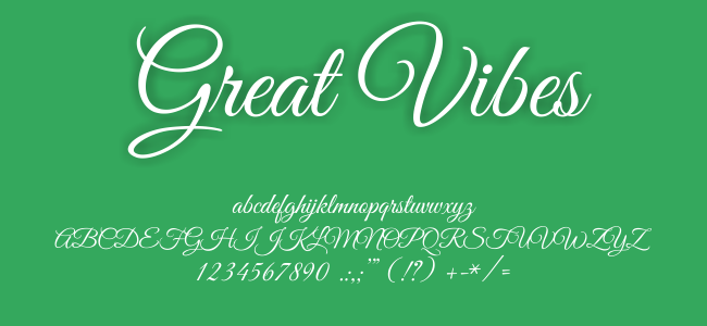 Kumpulan Font Undangan - Great Vibes Font