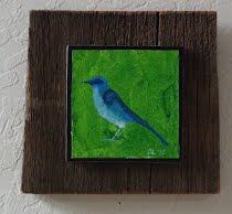 Blue bird on Green