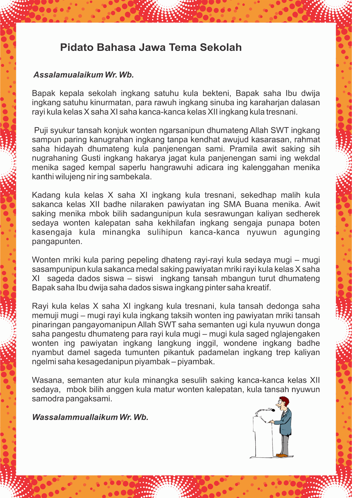 Kumpulan Pidato Bahasa Jawa Terbaru