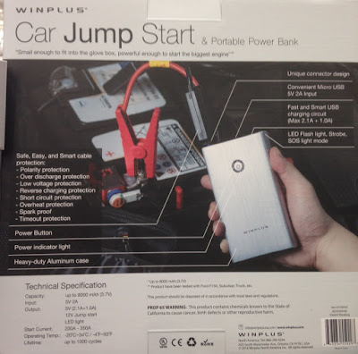 Winplus Car Jump Start & Portable Power Bank - a great addition to any car's emergency kit
