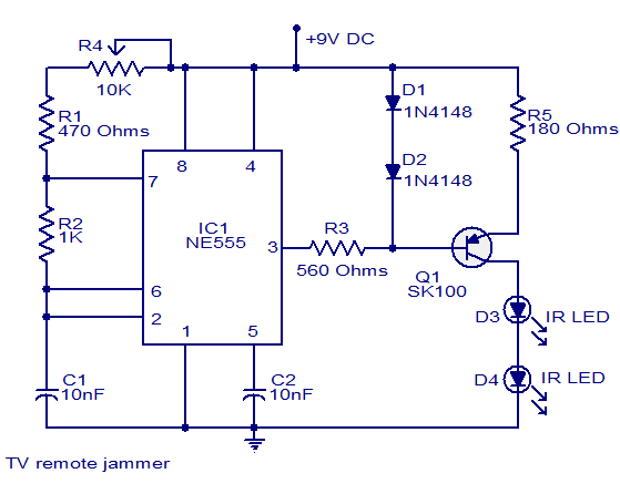 TV remote Jammer - NE555 TV remote Jammer - NE555