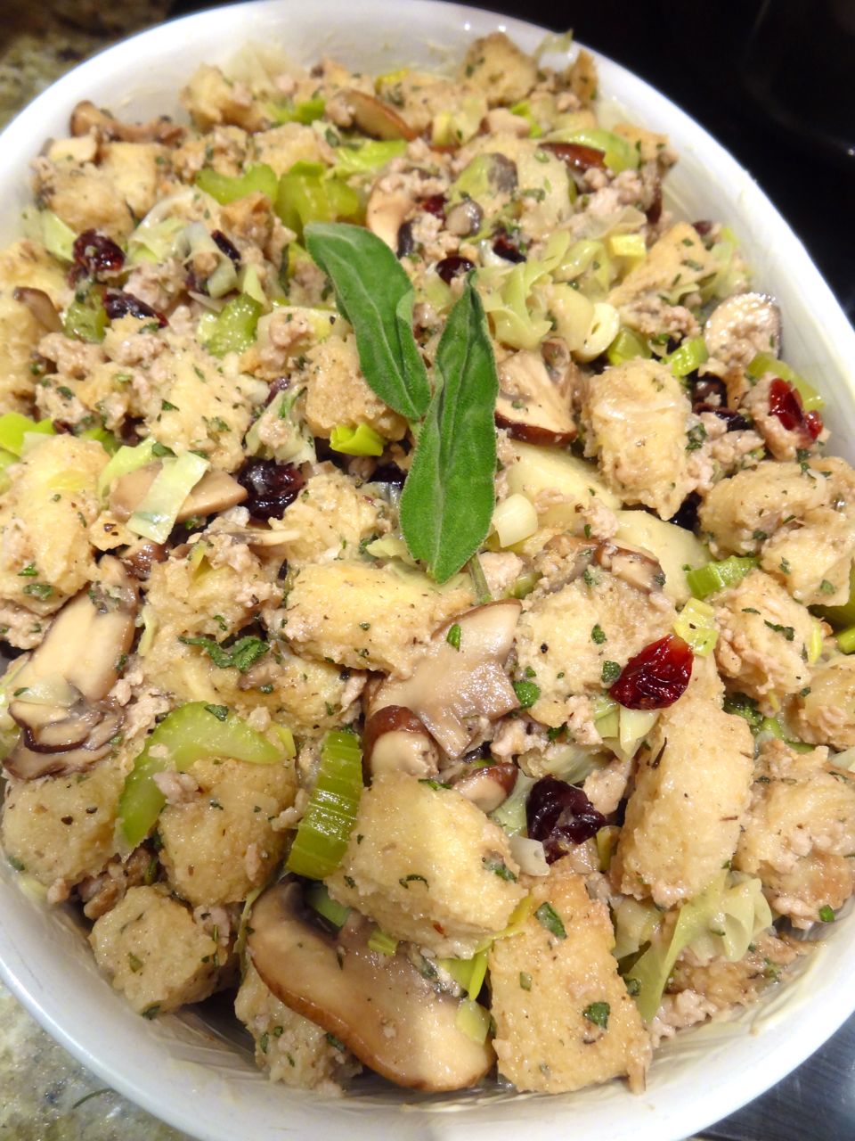 Scrumpdillyicious Italian Sausage, Leek, Mushroom & Apple Stuffing