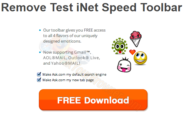 Come rimuovere Test iNet Speed Toolbar
