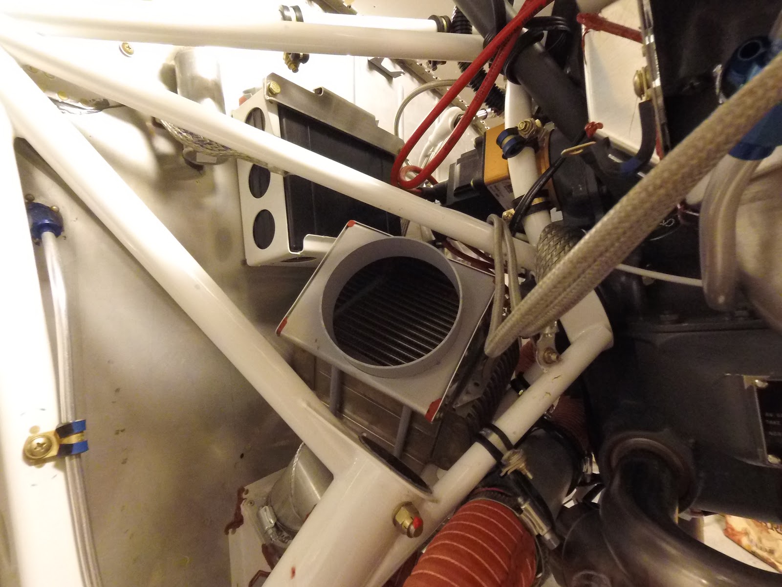 The building of a Vans RV14 Oil cooler in place