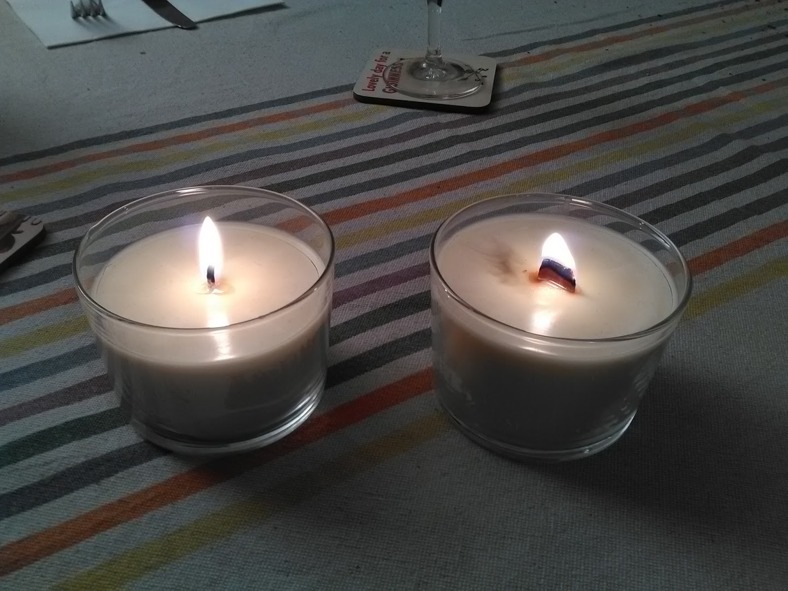 Soy wax and cocoa butter candles