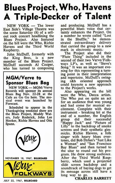 Blues Project Articles Billboard Magazine July 22, 1967