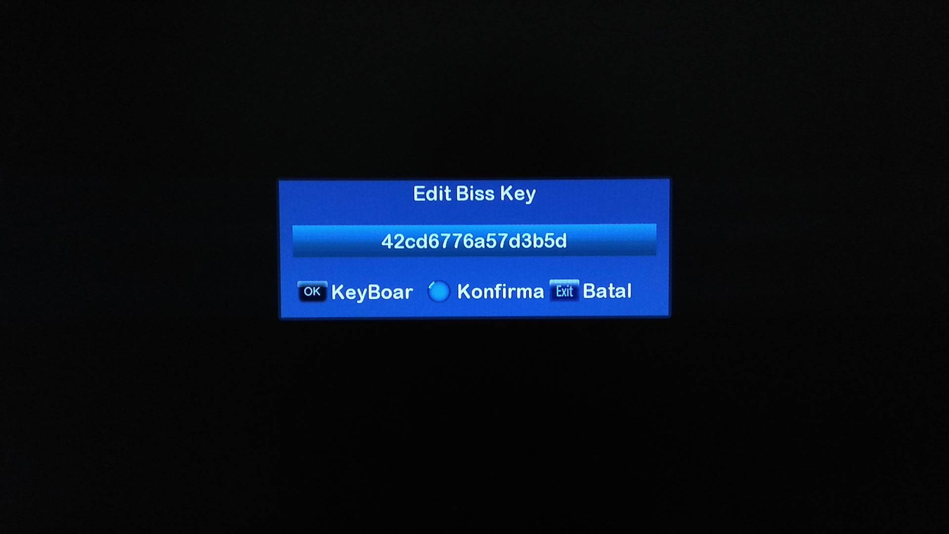 cara memasukkan bisskey di receiver matrix big burger hd