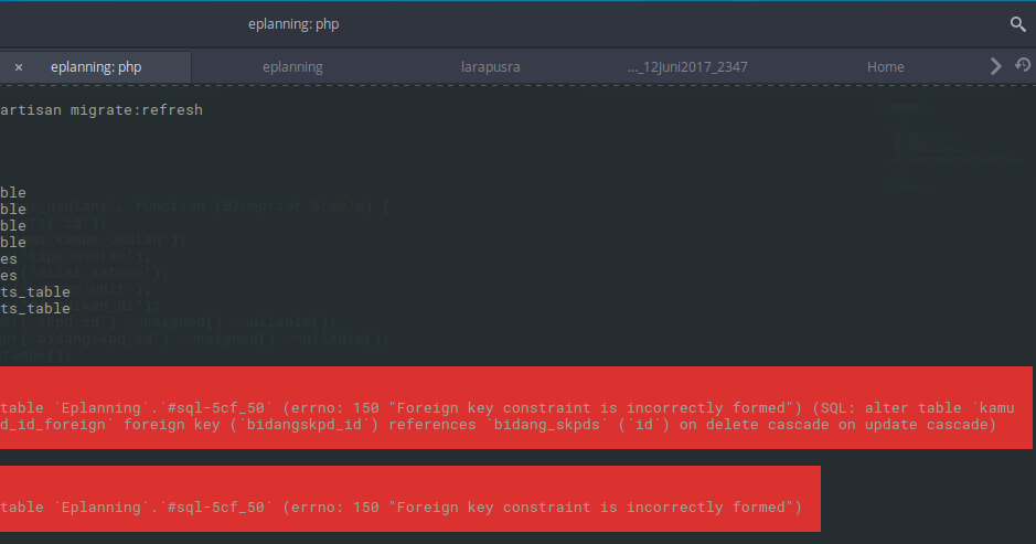 Laravel migrate. Foreign key laravel. laravel migration.