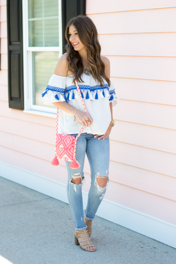 Tops With Tassels: Everyday I'm Tasselin' by Charleston fashion blogger Kelsey of Chasing Cinderella