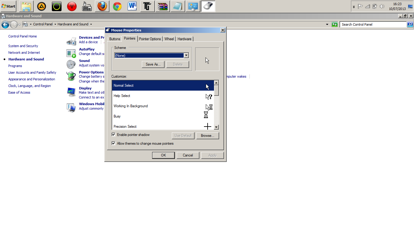 курсор выходит за пределы окна