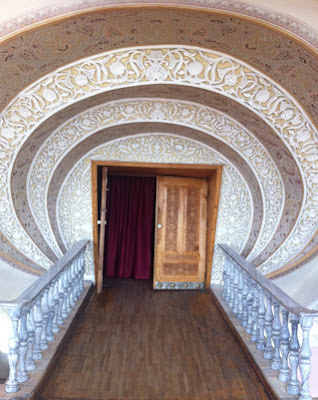 Just like walking into a space ship: 1st floor circus entry tashkent circus uzbekistan tours art craft