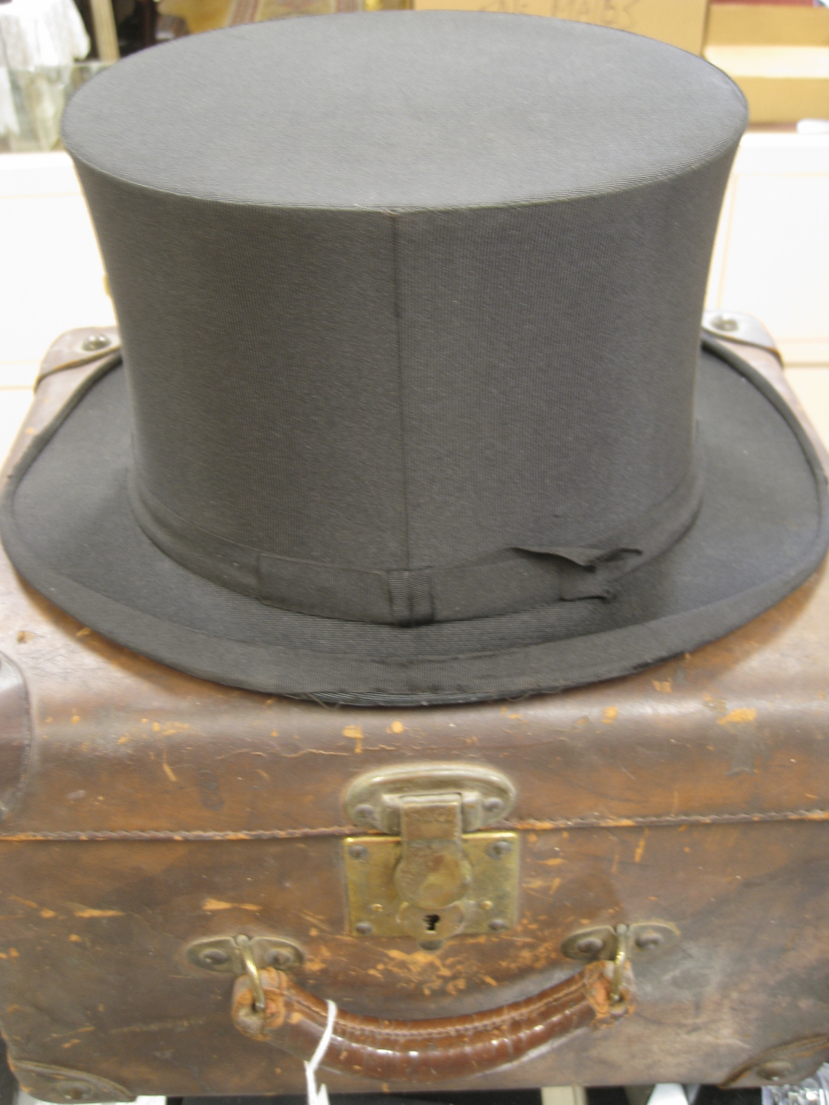 Antiques, Art, and Collectibles Antique Hats, Derby hat and silk top hat from our antiques mall.